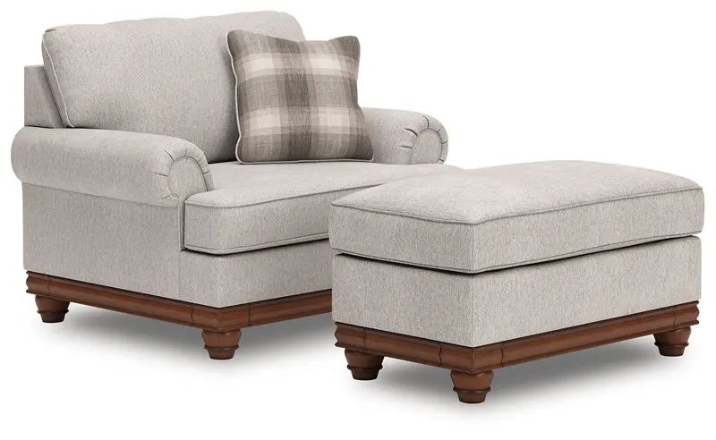 Clearbrooke Sandstone Accent Chair And Coordinating Ottoman Set 1