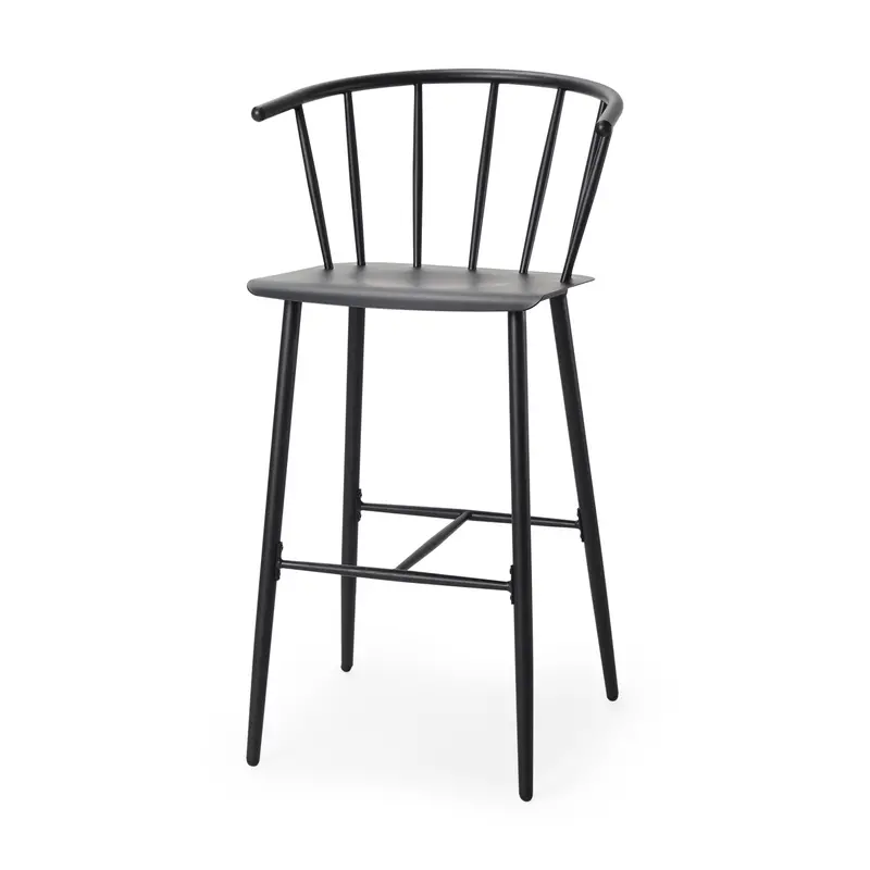Colin Black Metal Bar Stool – Minimalist Industrial Design 1