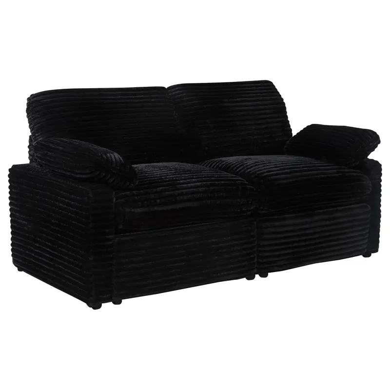 Collins Black Modular Power Loveseat Sofa 1