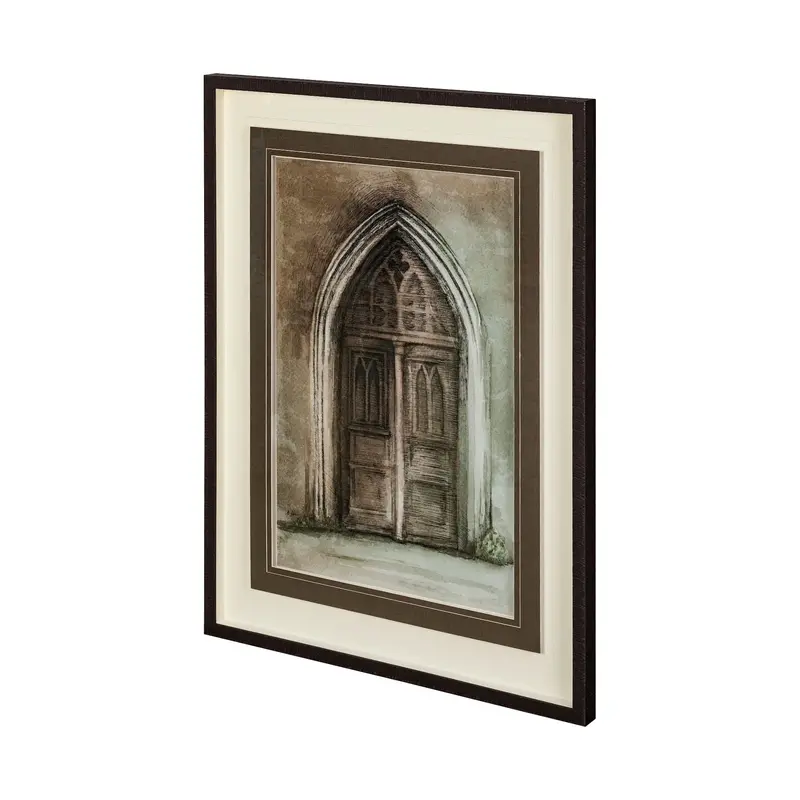 Contemporary 'Door Ii' Wall Art By Mercana Studio – Textured Hand-Embellished Framed Print Under Glass 1