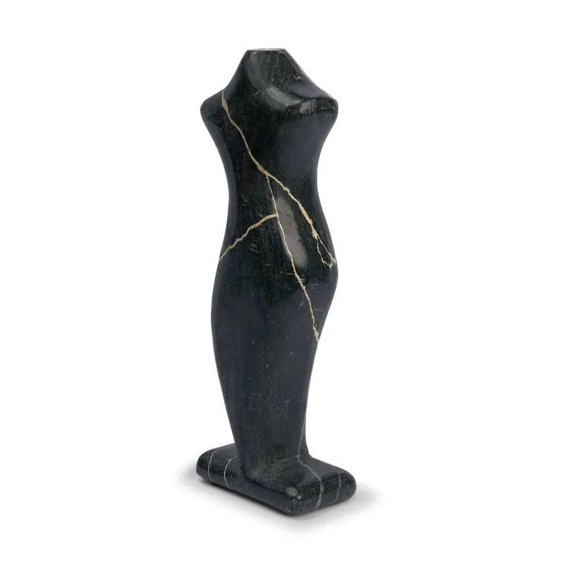 Contour Black Marble Silhouette Sculpture – Minimalist Decorative Object 1