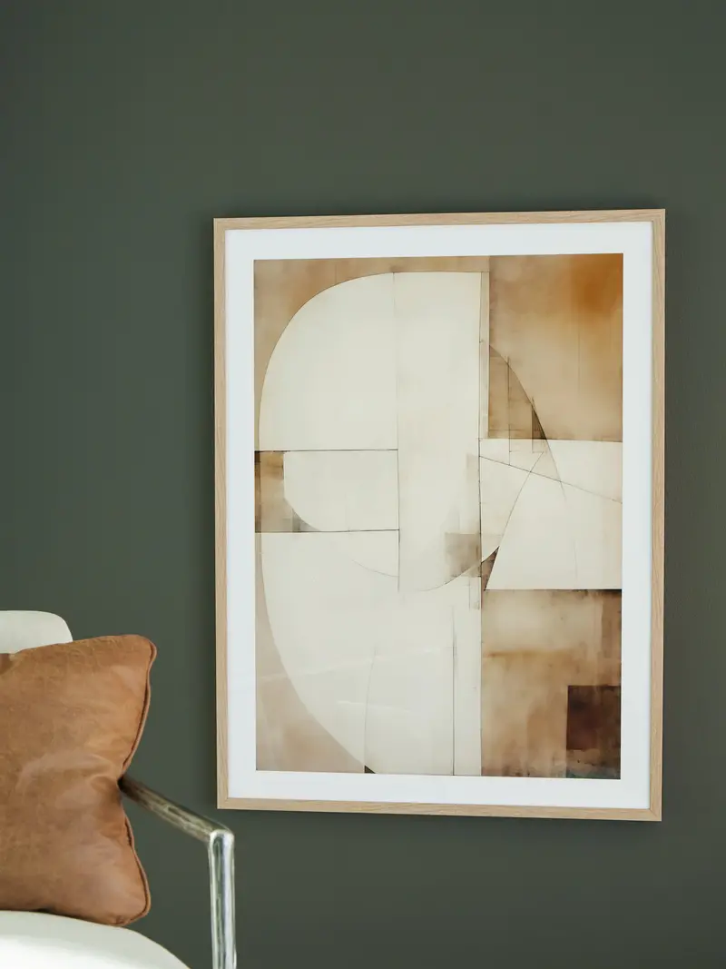Corlain Abstract Wall Art In Brown, Tan & White 1
