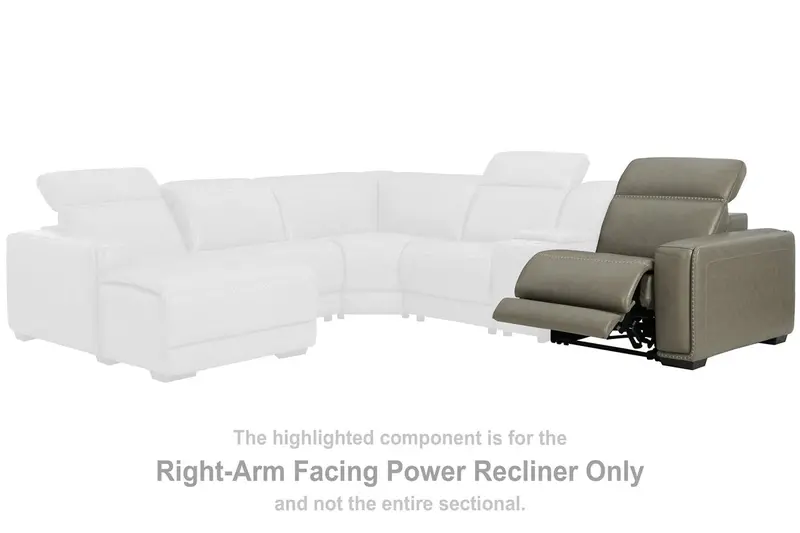 Correze Gray Power Recliner With Right-Arm Layout And Smooth Upholstery 1