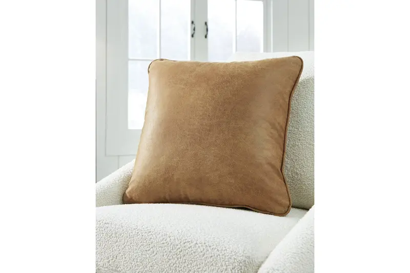 Cortnie Caramel Textured Accent Pillow 1