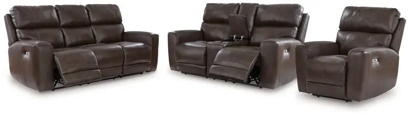 Crossplex Power Reclining Living Room Set: Sofa, Loveseat, And Single Recliner 1