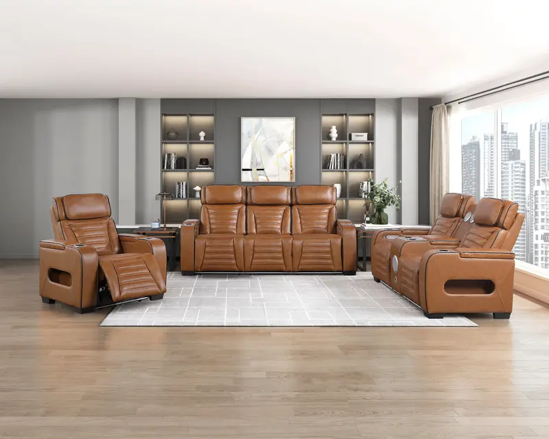 Cyber Brown Power Reclining Living Room Furniture Set 1