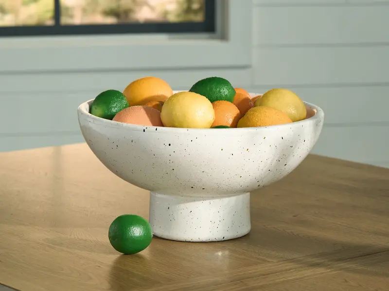 Dallinworth White And Black Geometric Ceramic Bowl 1