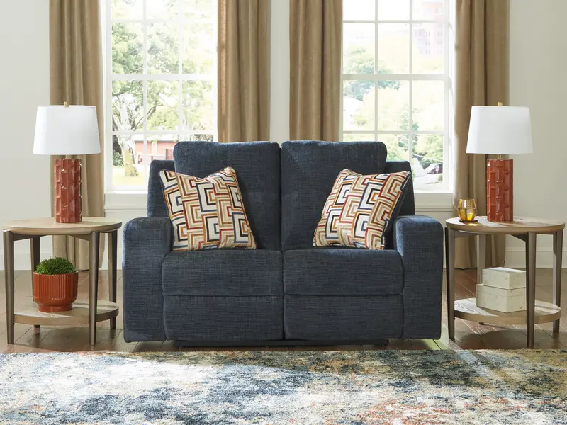 Danum Ink Fabric Reclining Loveseat 1