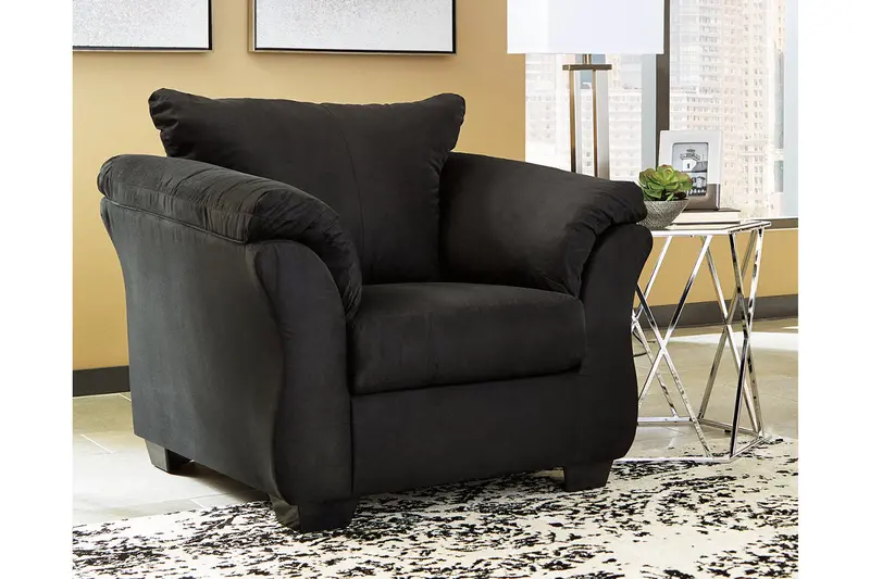 Darcy Upholstered Accent Chair – Sleek Black Fabric 1