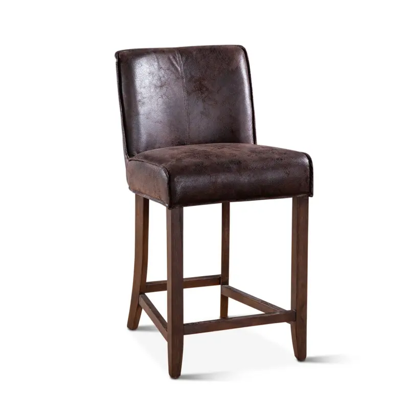 Dark Brown Leather Buddy Counter Chair With Matte Brown Legs (20") 1