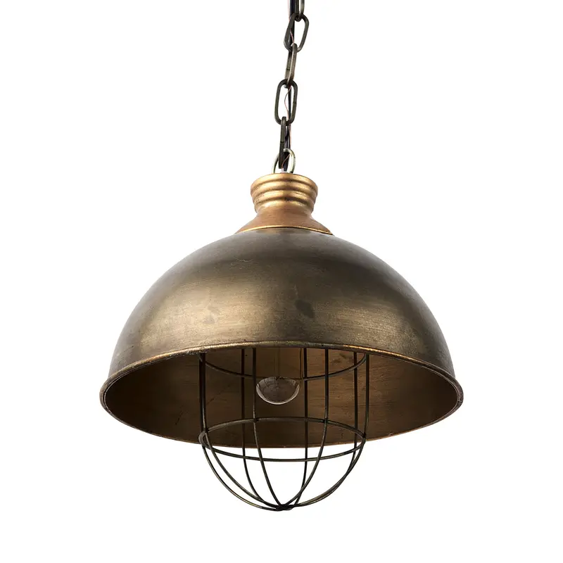 Dawson I Pendant Light – 13" Silver-Toned Metal Dome Ceiling Fixture 1