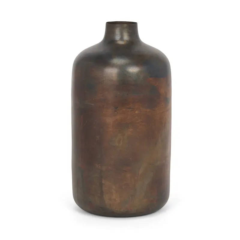 Daya Tall Antiqued Gold Vase – Elegant Vertical Decorative Statement Piece 1