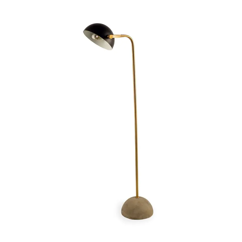 Denmark Floor Lamp – Black And Gold Concrete Base With Adjustable Metal Shade 1