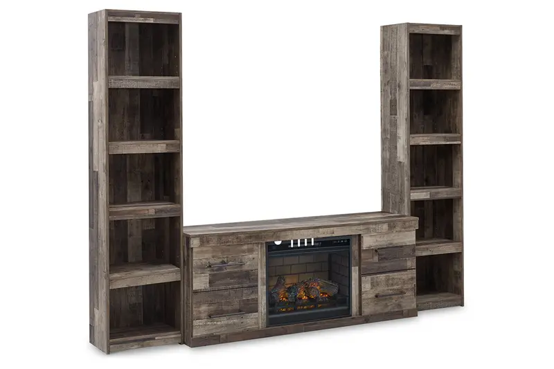 Derekson Electric Fireplace Entertainment Center In Multi-Gray 1