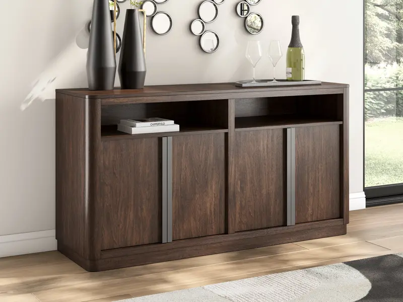 Dilenno Dark Brown Dining Server Cabinet 1