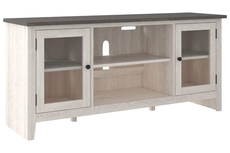 Dorrinson Two-Tone 60-Inch Tv Stand With Open Shelving 1