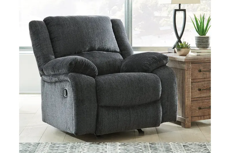 Draycoll Slate Fabric Recliner – Power-Adjustable Lounge Chair With Usb Port 1