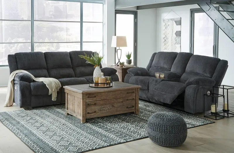 Draycoll Slate Power Reclining Living Room Furniture Set 1