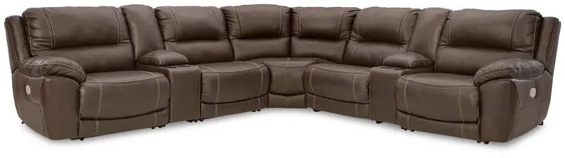 Dunleith Chocolate Power Reclining Sectional — 7-Piece Luxury Set 1