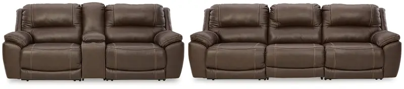 Dunleith Reclining Sofa And Loveseat Set – 6-Piece Living Room Ensemble With Center Console 1