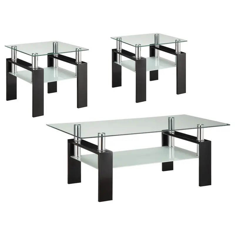 Dyer Black Rectangular Coffee Table And End Table Set – 3-Piece 1