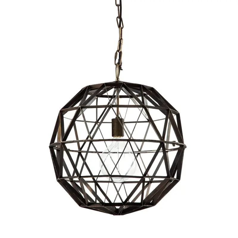Dyson I: Black Metal Triangular Orb Pendant Light (18" X 18") 1