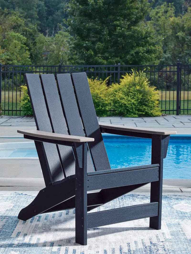 East Beach Black-And-Beige Adirondack Patio Chair 1
