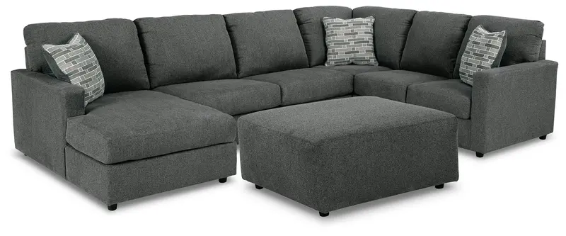 Edenfield Charcoal Modular Sectional With Ottoman – Mid-Century Inspired Design 1