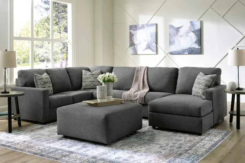 Edenfield Charcoal Raf Chaise Sectional Sofa – 3-Piece Modular Design 1