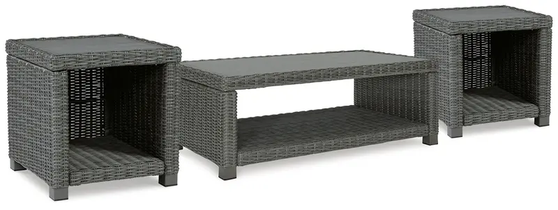 Elite Park Gray Outdoor Coffee Table Set With Two Coordinating End Tables 1