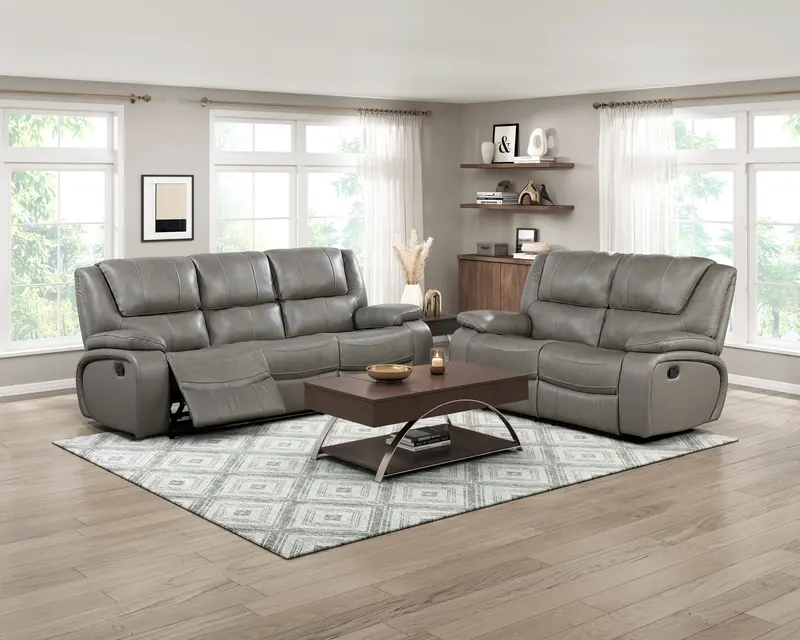 Ellicott Gray 2-Piece Reclining Living Room Set 1