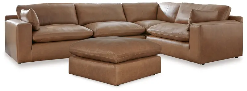 Emilia Caramel 4-Seat Modular Sectional With Integrated Ottoman 1