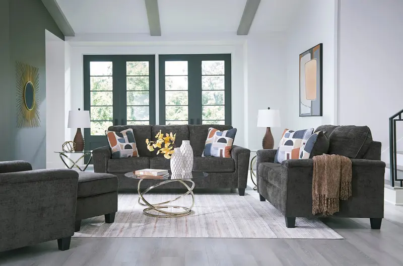 Erinslane Dusk-Colored Contemporary Living Room Set 1