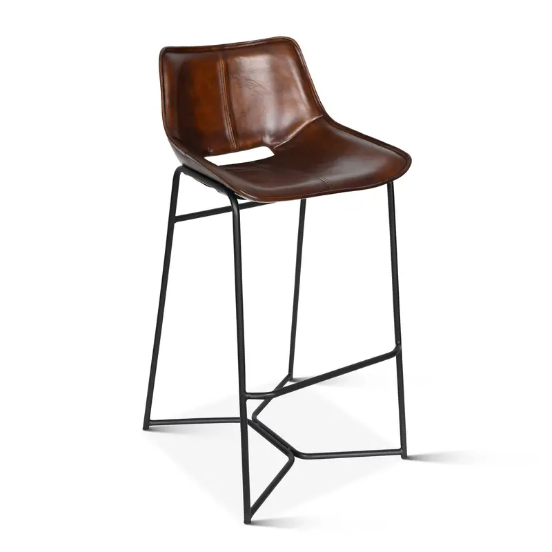 Essex Stanley Bar Stool – 19-Inch Hand-Washed Chestnut Finish 1