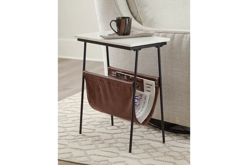 Etanbury Multi-Tone Accent Table In Brown, Black, And White 1