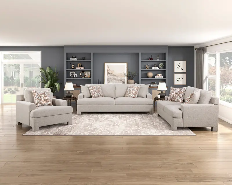 Everly Taupe Living Room Furniture Set 1