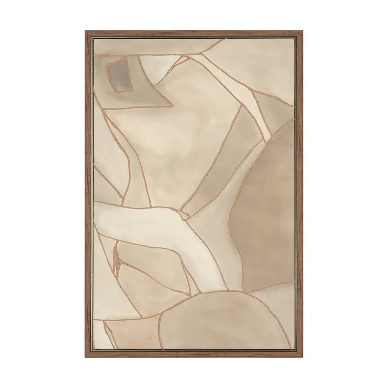 Field Patchwork I – Original Handmade Canvas Art By Mercana Studio, Framed 1