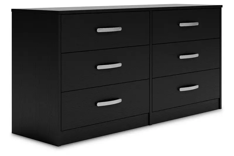Finch Black 6-Drawer Dresser – Modern Bedroom Storage 1
