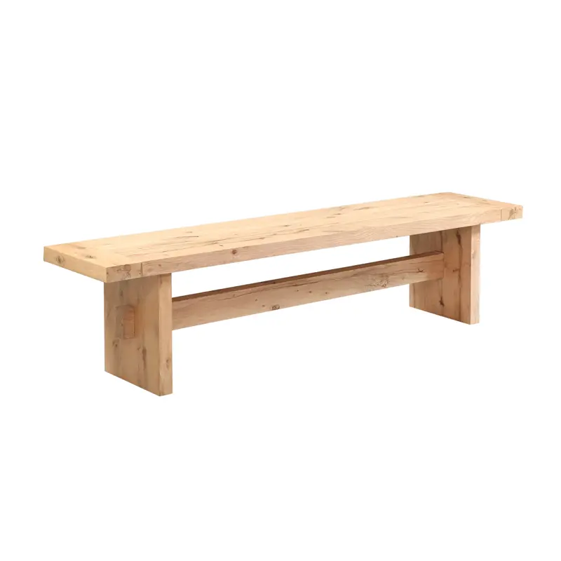 Flagstaff 74-Inch Natural Distressed Oak Storage Bench 1