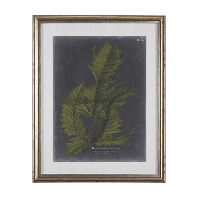 Foliage Dramatique I – Hand-Embellished Textured Framed Art Print With Mat And Glass By Vision Studio 1