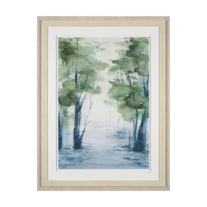 Forest Dew Ii – Hand-Embellished Framed Art Print By Mercana Studio, Matted Under Glass 1