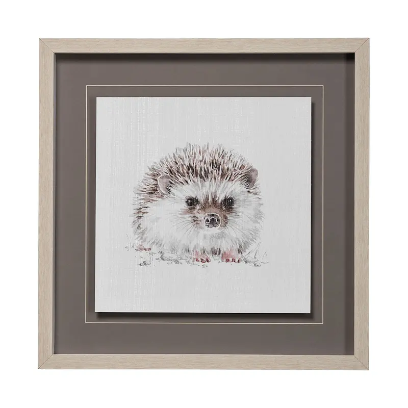 Forest Friends Vii: Hedgehog – Hand-Embellished Framed Art Print By Lisa Audit, Matted Under Glass 1