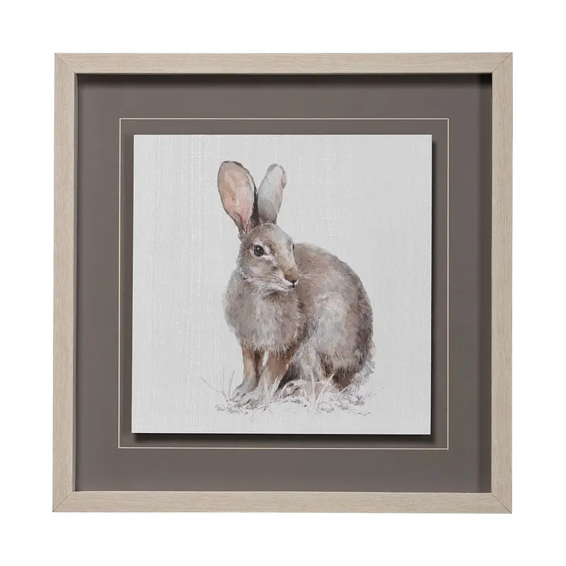 Forest Friends Viii: Gentle Hare – Hand-Embellished Framed Art Print By Lisa Audit, Matted Under Glass 1
