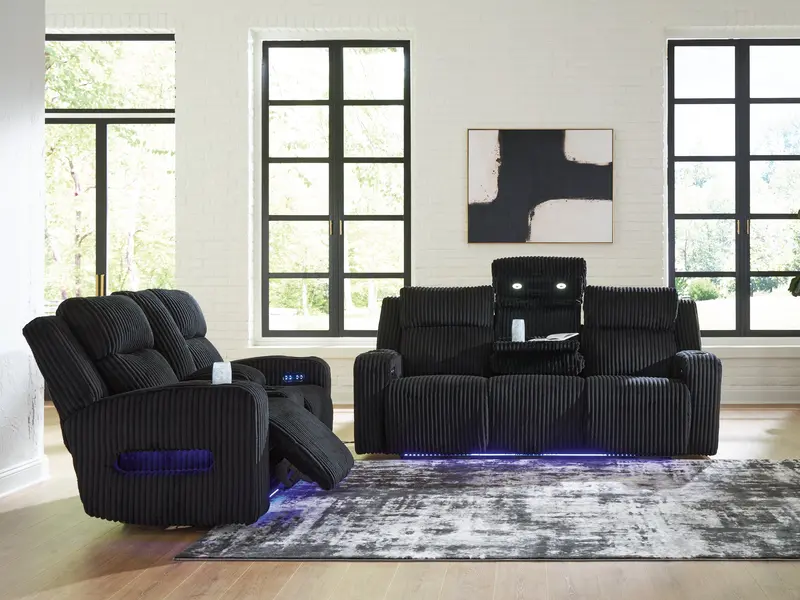 Forest Lake Black Power Reclining Living Room Furniture Set 1