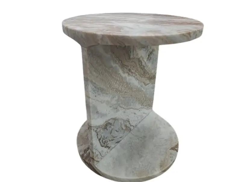 Forma Rosa Pink Marble Round Side Table 1