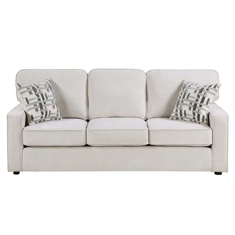 Frances Beige 3-Seater Sofa 1