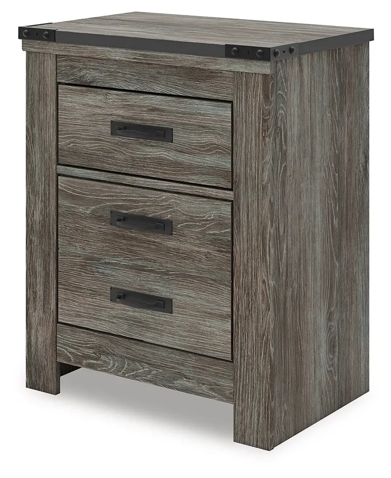 Frandern Gray Wooden Nightstand 1