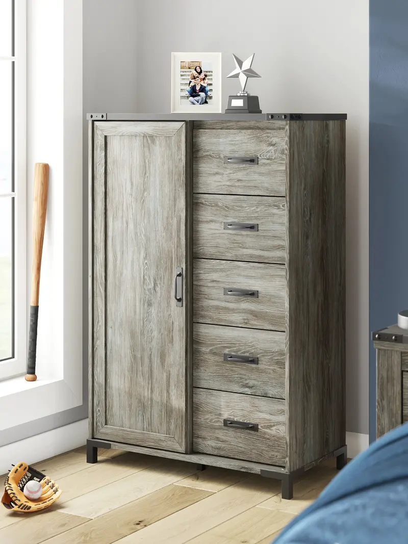 Frandern Modern Gray Dressing Chest With Soft-Close Drawers 1