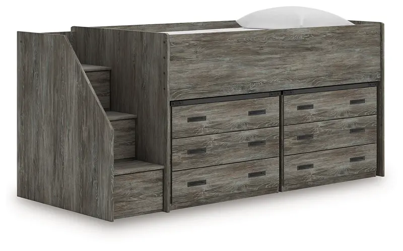 Frandern Twin Loft Bed Featuring Built-In Drawer Storage 1