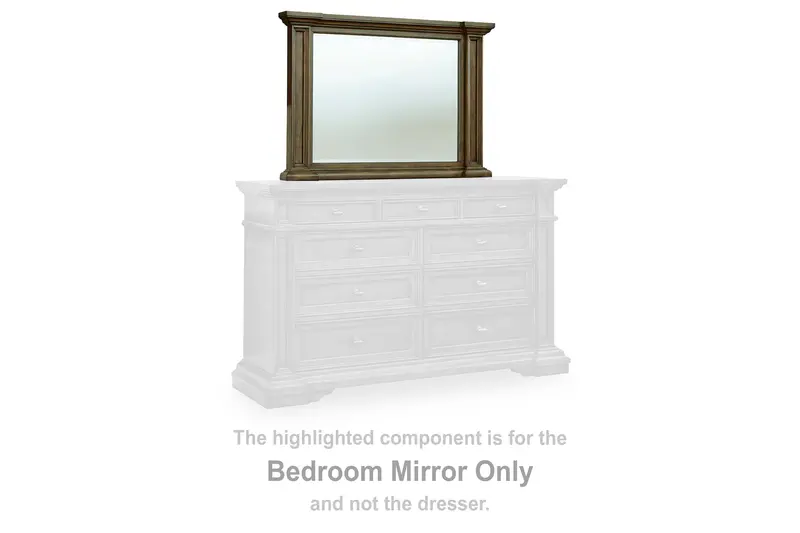 Frantanna Brown Solid-Wood Bedroom Mirror With Beveled Edge 1